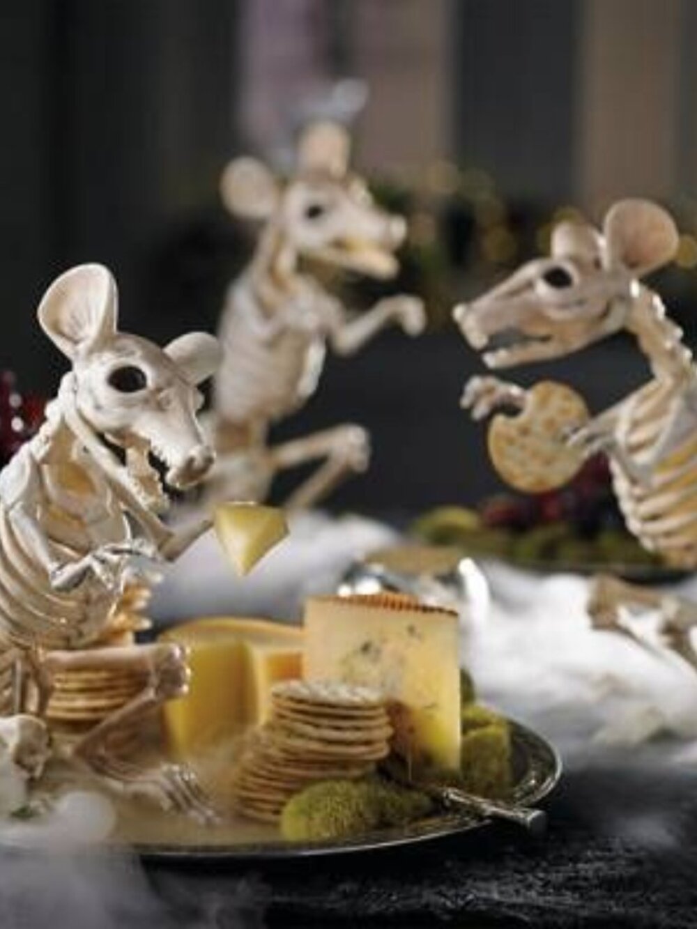 Grandin Road Set of 3 Skeleton Rats for Halloween/Posable Tails/Hinged Jaws